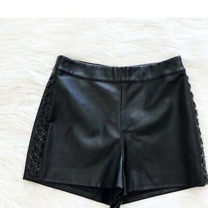 Topshop leather shorts